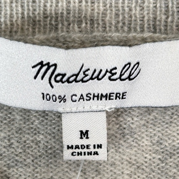 Madewell Cashmere V-Neck Sweater Heather Shadow, size Medium - Picture 8 of 13